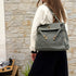 Juli - Handmade Calf Leather Studs Bag With Metallic Closure Petrol Green